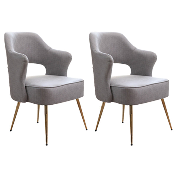 Nordic Metal Dining Room Arm Chairs Open Back Dining Side Chair for Restaurant Light Gray 2 Piece Set Clearhalo ' kitchen&dining_furn' 'Dining Chairs' 'Dining Tables & Seating' 'dining_chair' 'furn' 'furn_dining_chair' 'Furniture' 'furniture_dining_chair' 'Kitchen & Dining Furniture' 'kitchen' 3998688