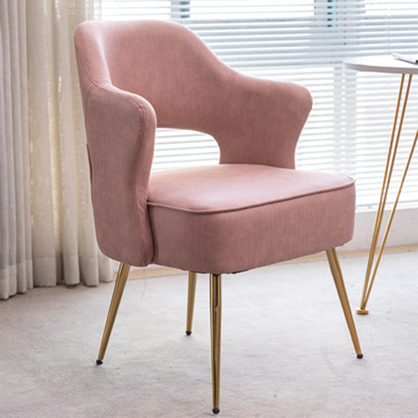 Nordic Metal Dining Room Arm Chairs Open Back Dining Side Chair for Restaurant Pink 1 Piece Clearhalo ' kitchen&dining_furn' 'Dining Chairs' 'Dining Tables & Seating' 'dining_chair' 'furn' 'furn_dining_chair' 'Furniture' 'furniture_dining_chair' 'Kitchen & Dining Furniture' 'kitchen' 3998690