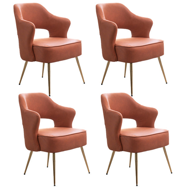 Nordic Metal Dining Room Arm Chairs Open Back Dining Side Chair for Restaurant Orange 4 Piece Set Clearhalo ' kitchen&dining_furn' 'Dining Chairs' 'Dining Tables & Seating' 'dining_chair' 'furn' 'furn_dining_chair' 'Furniture' 'furniture_dining_chair' 'Kitchen & Dining Furniture' 'kitchen' 3998692