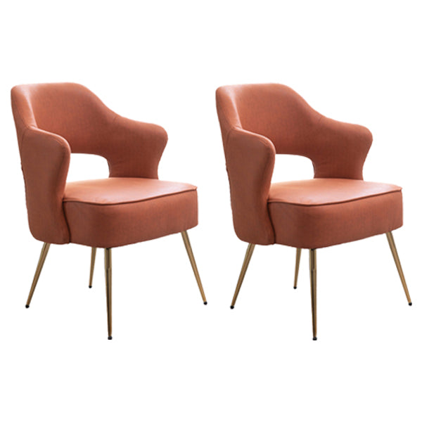 Nordic Metal Dining Room Arm Chairs Open Back Dining Side Chair for Restaurant Orange 2 Piece Set Clearhalo ' kitchen&dining_furn' 'Dining Chairs' 'Dining Tables & Seating' 'dining_chair' 'furn' 'furn_dining_chair' 'Furniture' 'furniture_dining_chair' 'Kitchen & Dining Furniture' 'kitchen' 3998694
