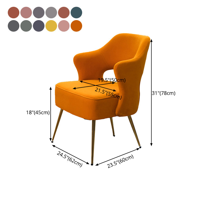 Nordic Metal Dining Room Arm Chairs Open Back Dining Side Chair for Restaurant Clearhalo ' kitchen&dining_furn' 'Dining Chairs' 'Dining Tables & Seating' 'dining_chair' 'furn' 'furn_dining_chair' 'Furniture' 'furniture_dining_chair' 'Kitchen & Dining Furniture' 'kitchen' 3998695