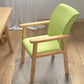 Indoor Contemporary Arm Chair Solid Back Wood Upholstered Single Dining Room Chair Green Natural Wood Clearhalo ' kitchen&dining_furn' 'Dining Chairs' 'Dining Tables & Seating' 'dining_chair' 'furn' 'furn_dining_chair' 'Furniture' 'furniture_dining_chair' 'Kitchen & Dining Furniture' 'kitchen' 3998704