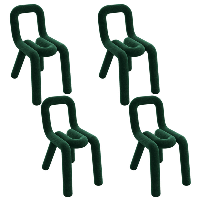 Modern Style Velvet Chair Dining Room Kitchen Open Back Side Chairs Set Blackish Green 4 Piece Set Clearhalo ' kitchen&dining_furn' 'Dining Chairs' 'Dining Tables & Seating' 'dining_chair' 'furn' 'furn_dining_chair' 'Furniture' 'furniture_dining_chair' 'Kitchen & Dining Furniture' 'kitchen' 3998722