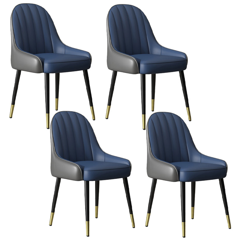 Indoor Scandinavian Arm Chair Parsons Back Metal Upholstered Dining Room Chair Blue-Gray 4 Piece Set Clearhalo ' kitchen&dining_furn' 'Dining Chairs' 'Dining Tables & Seating' 'dining_chair' 'furn' 'furn_dining_chair' 'Furniture' 'furniture_dining_chair' 'Kitchen & Dining Furniture' 'kitchen' 3998759