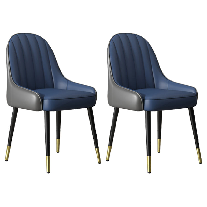 Indoor Scandinavian Arm Chair Parsons Back Metal Upholstered Dining Room Chair Blue-Gray 2 Piece Set Clearhalo ' kitchen&dining_furn' 'Dining Chairs' 'Dining Tables & Seating' 'dining_chair' 'furn' 'furn_dining_chair' 'Furniture' 'furniture_dining_chair' 'Kitchen & Dining Furniture' 'kitchen' 3998763