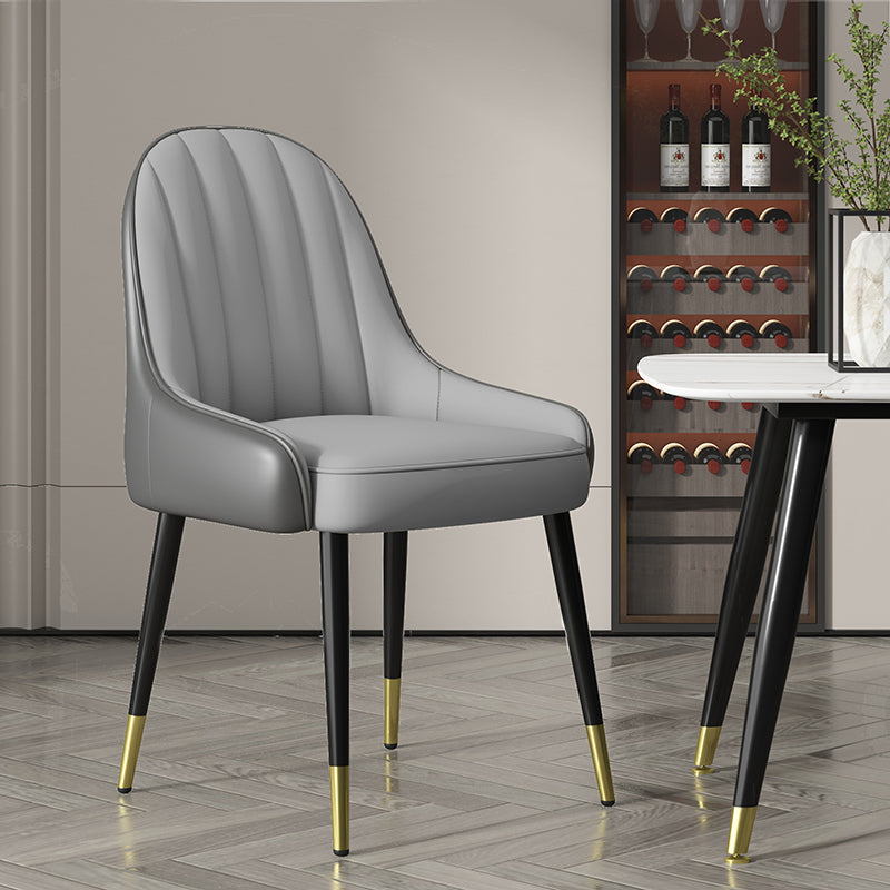 Indoor Scandinavian Arm Chair Parsons Back Metal Upholstered Dining Room Chair Grey 1 Piece Clearhalo ' kitchen&dining_furn' 'Dining Chairs' 'Dining Tables & Seating' 'dining_chair' 'furn' 'furn_dining_chair' 'Furniture' 'furniture_dining_chair' 'Kitchen & Dining Furniture' 'kitchen' 3998771