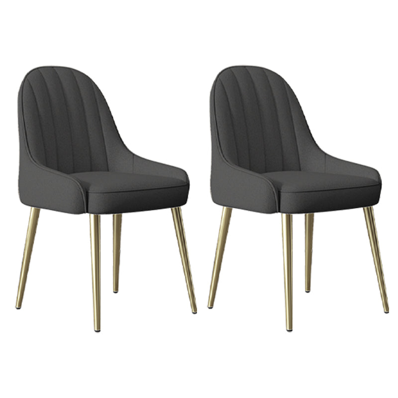 Indoor Scandinavian Arm Chair Parsons Back Metal Upholstered Dining Room Chair Gray Black 2 Piece Set Clearhalo ' kitchen&dining_furn' 'Dining Chairs' 'Dining Tables & Seating' 'dining_chair' 'furn' 'furn_dining_chair' 'Furniture' 'furniture_dining_chair' 'Kitchen & Dining Furniture' 'kitchen' 3998775