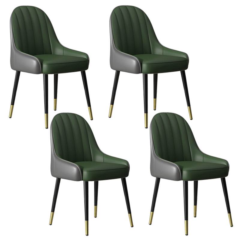 Indoor Scandinavian Arm Chair Parsons Back Metal Upholstered Dining Room Chair Gray-Green 4 Piece Set Clearhalo ' kitchen&dining_furn' 'Dining Chairs' 'Dining Tables & Seating' 'dining_chair' 'furn' 'furn_dining_chair' 'Furniture' 'furniture_dining_chair' 'Kitchen & Dining Furniture' 'kitchen' 3998776