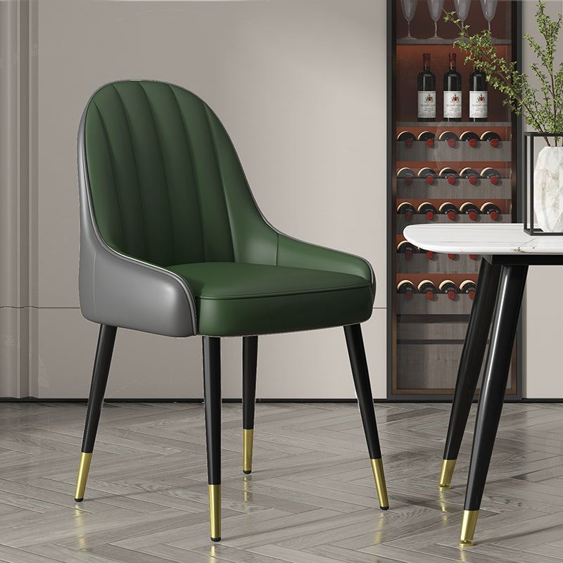 Indoor Scandinavian Arm Chair Parsons Back Metal Upholstered Dining Room Chair Gray-Green 1 Piece Clearhalo ' kitchen&dining_furn' 'Dining Chairs' 'Dining Tables & Seating' 'dining_chair' 'furn' 'furn_dining_chair' 'Furniture' 'furniture_dining_chair' 'Kitchen & Dining Furniture' 'kitchen' 3998777