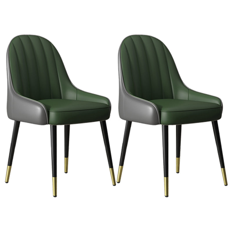 Indoor Scandinavian Arm Chair Parsons Back Metal Upholstered Dining Room Chair Gray-Green 2 Piece Set Clearhalo ' kitchen&dining_furn' 'Dining Chairs' 'Dining Tables & Seating' 'dining_chair' 'furn' 'furn_dining_chair' 'Furniture' 'furniture_dining_chair' 'Kitchen & Dining Furniture' 'kitchen' 3998778