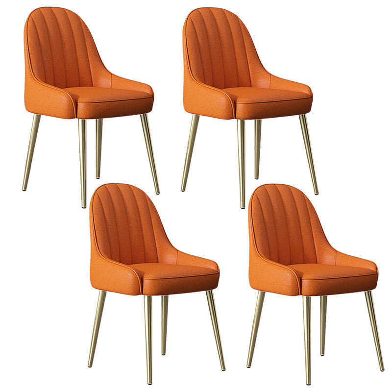 Indoor Scandinavian Arm Chair Parsons Back Metal Upholstered Dining Room Chair Orange 4 Piece Set Clearhalo ' kitchen&dining_furn' 'Dining Chairs' 'Dining Tables & Seating' 'dining_chair' 'furn' 'furn_dining_chair' 'Furniture' 'furniture_dining_chair' 'Kitchen & Dining Furniture' 'kitchen' 3998779