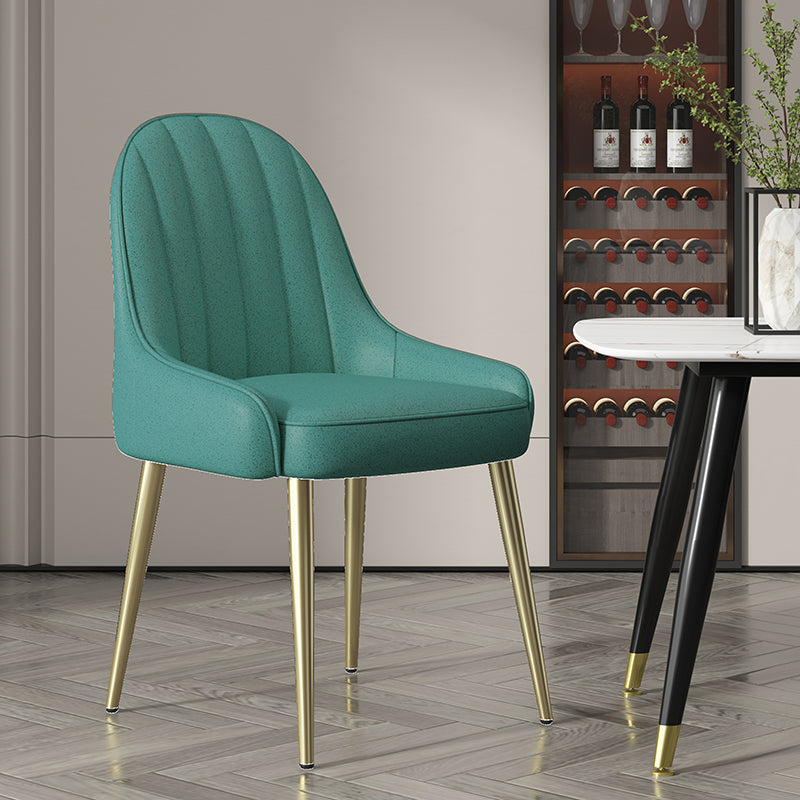 Indoor Scandinavian Arm Chair Parsons Back Metal Upholstered Dining Room Chair Lake Blue 1 Piece Clearhalo ' kitchen&dining_furn' 'Dining Chairs' 'Dining Tables & Seating' 'dining_chair' 'furn' 'furn_dining_chair' 'Furniture' 'furniture_dining_chair' 'Kitchen & Dining Furniture' 'kitchen' 3998783