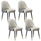 Indoor Scandinavian Arm Chair Parsons Back Metal Upholstered Dining Room Chair White-Gray 4 Piece Set Clearhalo ' kitchen&dining_furn' 'Dining Chairs' 'Dining Tables & Seating' 'dining_chair' 'furn' 'furn_dining_chair' 'Furniture' 'furniture_dining_chair' 'Kitchen & Dining Furniture' 'kitchen' 3998788