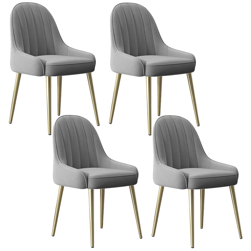Indoor Scandinavian Arm Chair Parsons Back Metal Upholstered Dining Room Chair Light Gray 4 Piece Set Clearhalo ' kitchen&dining_furn' 'Dining Chairs' 'Dining Tables & Seating' 'dining_chair' 'furn' 'furn_dining_chair' 'Furniture' 'furniture_dining_chair' 'Kitchen & Dining Furniture' 'kitchen' 3998791