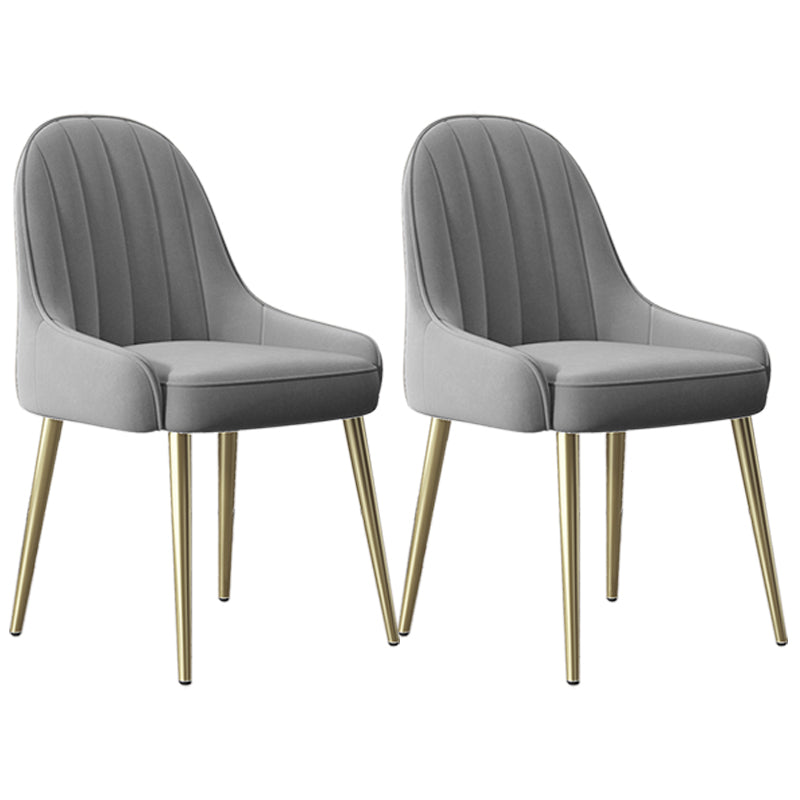 Indoor Scandinavian Arm Chair Parsons Back Metal Upholstered Dining Room Chair Light Gray 2 Piece Set Clearhalo ' kitchen&dining_furn' 'Dining Chairs' 'Dining Tables & Seating' 'dining_chair' 'furn' 'furn_dining_chair' 'Furniture' 'furniture_dining_chair' 'Kitchen & Dining Furniture' 'kitchen' 3998793