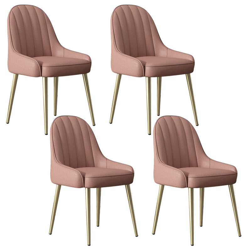 Indoor Scandinavian Arm Chair Parsons Back Metal Upholstered Dining Room Chair Cameo Brown 4 Piece Set Clearhalo ' kitchen&dining_furn' 'Dining Chairs' 'Dining Tables & Seating' 'dining_chair' 'furn' 'furn_dining_chair' 'Furniture' 'furniture_dining_chair' 'Kitchen & Dining Furniture' 'kitchen' 3998794