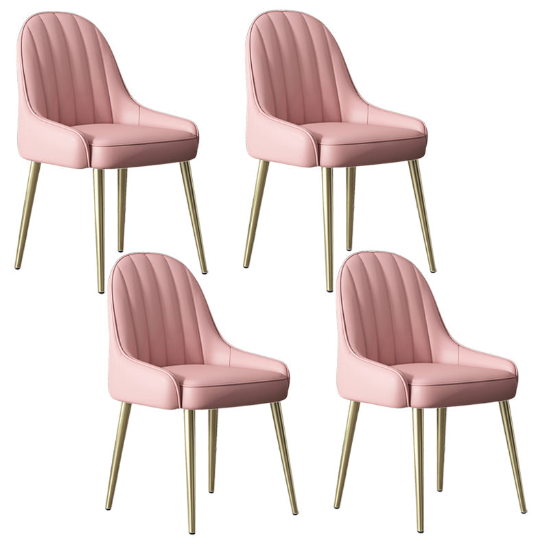 Indoor Scandinavian Arm Chair Parsons Back Metal Upholstered Dining Room Chair Pink 4 Piece Set Clearhalo ' kitchen&dining_furn' 'Dining Chairs' 'Dining Tables & Seating' 'dining_chair' 'furn' 'furn_dining_chair' 'Furniture' 'furniture_dining_chair' 'Kitchen & Dining Furniture' 'kitchen' 3998797