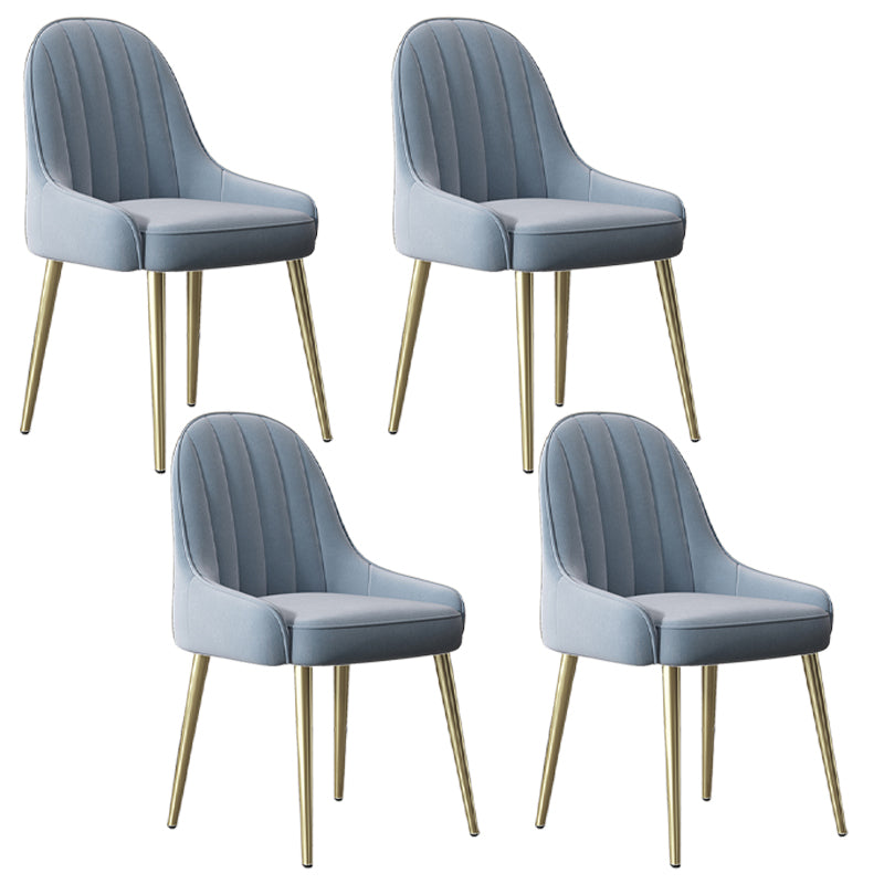 Indoor Scandinavian Arm Chair Parsons Back Metal Upholstered Dining Room Chair Gray-Blue 4 Piece Set Clearhalo ' kitchen&dining_furn' 'Dining Chairs' 'Dining Tables & Seating' 'dining_chair' 'furn' 'furn_dining_chair' 'Furniture' 'furniture_dining_chair' 'Kitchen & Dining Furniture' 'kitchen' 3998800