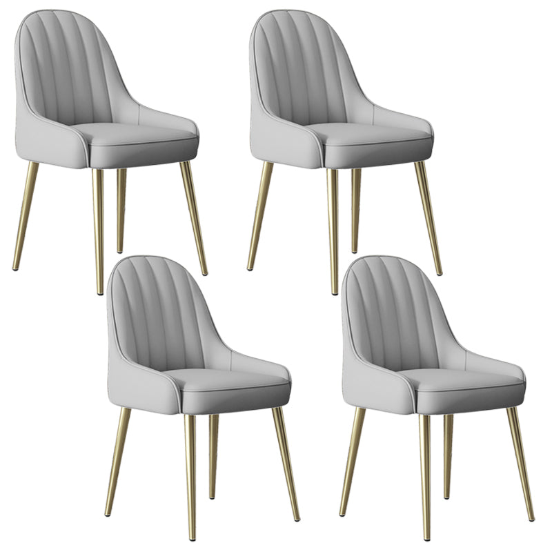 Indoor Scandinavian Arm Chair Parsons Back Metal Upholstered Dining Room Chair Silver Gray 4 Piece Set Clearhalo ' kitchen&dining_furn' 'Dining Chairs' 'Dining Tables & Seating' 'dining_chair' 'furn' 'furn_dining_chair' 'Furniture' 'furniture_dining_chair' 'Kitchen & Dining Furniture' 'kitchen' 3998803