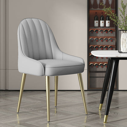 Indoor Scandinavian Arm Chair Parsons Back Metal Upholstered Dining Room Chair Silver Gray 1 Piece Clearhalo ' kitchen&dining_furn' 'Dining Chairs' 'Dining Tables & Seating' 'dining_chair' 'furn' 'furn_dining_chair' 'Furniture' 'furniture_dining_chair' 'Kitchen & Dining Furniture' 'kitchen' 3998804