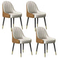 Indoor Scandinavian Arm Chair Parsons Back Metal Upholstered Dining Room Chair White-Gold 4 Piece Set Clearhalo ' kitchen&dining_furn' 'Dining Chairs' 'Dining Tables & Seating' 'dining_chair' 'furn' 'furn_dining_chair' 'Furniture' 'furniture_dining_chair' 'Kitchen & Dining Furniture' 'kitchen' 3998812