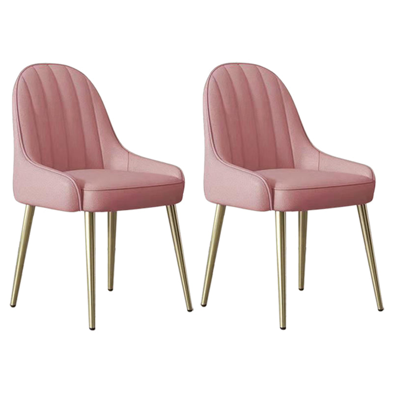 Indoor Scandinavian Arm Chair Parsons Back Metal Upholstered Dining Room Chair Nude Pink 2 Piece Set Clearhalo ' kitchen&dining_furn' 'Dining Chairs' 'Dining Tables & Seating' 'dining_chair' 'furn' 'furn_dining_chair' 'Furniture' 'furniture_dining_chair' 'Kitchen & Dining Furniture' 'kitchen' 3998820