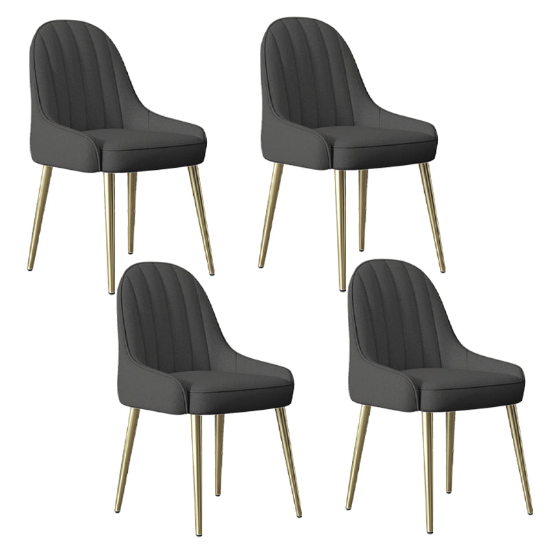 Indoor Scandinavian Arm Chair Parsons Back Metal Upholstered Dining Room Chair Dark Gray 4 Piece Set Clearhalo ' kitchen&dining_furn' 'Dining Chairs' 'Dining Tables & Seating' 'dining_chair' 'furn' 'furn_dining_chair' 'Furniture' 'furniture_dining_chair' 'Kitchen & Dining Furniture' 'kitchen' 3998821
