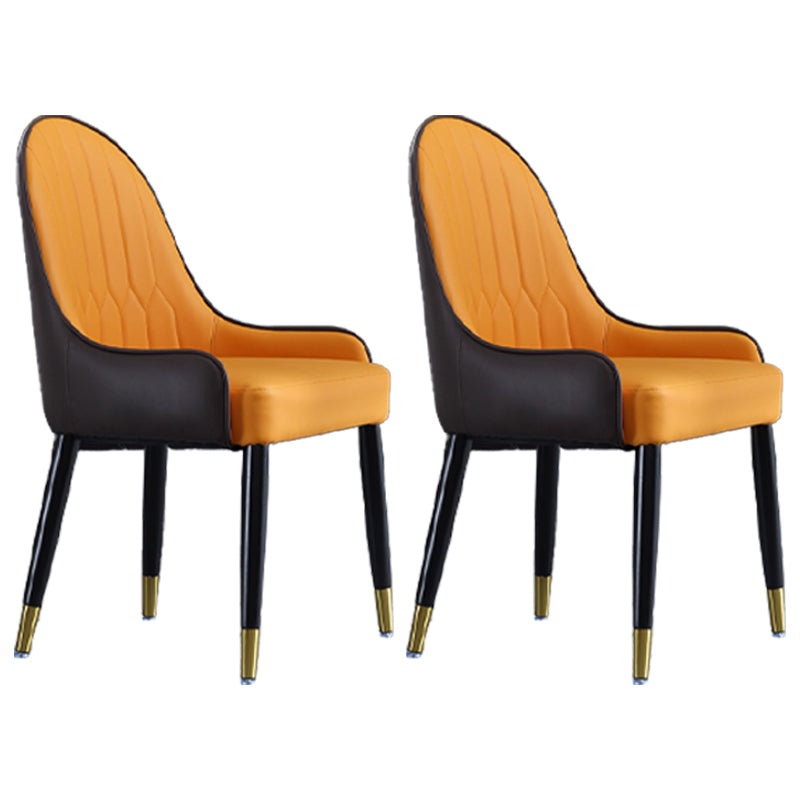 Nordic Glam Style Dining Chairs Wooden Dining Arm Side Chair for Kitchen Orange 2 Piece Set Clearhalo ' kitchen&dining_furn' 'Dining Chairs' 'Dining Tables & Seating' 'dining_chair' 'furn' 'furn_dining_chair' 'Furniture' 'furniture_dining_chair' 'Kitchen & Dining Furniture' 'kitchen' 3998836