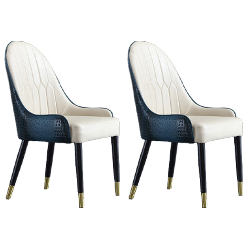 Nordic Glam Style Dining Chairs Wooden Dining Arm Side Chair for Kitchen Dark Blue 2 Piece Set Clearhalo ' kitchen&dining_furn' 'Dining Chairs' 'Dining Tables & Seating' 'dining_chair' 'furn' 'furn_dining_chair' 'Furniture' 'furniture_dining_chair' 'Kitchen & Dining Furniture' 'kitchen' 3998849