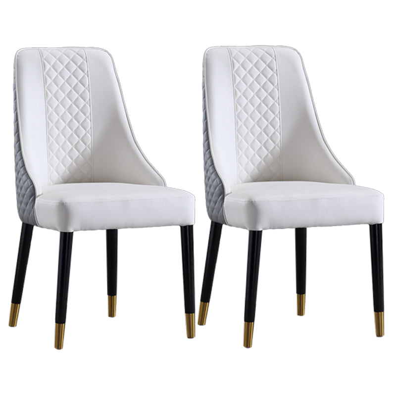 Nordic Glam Style Dining Chairs Wooden Dining Armless Side Chair for Kitchen (Set of 2) Grey Clearhalo ' kitchen&dining_furn' 'Dining Chairs' 'Dining Tables & Seating' 'dining_chair' 'furn' 'furn_dining_chair' 'Furniture' 'furniture_dining_chair' 'Kitchen & Dining Furniture' 'kitchen' 3998853