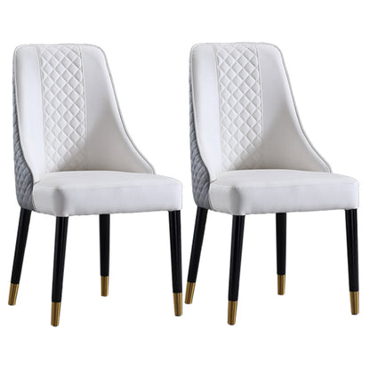 Nordic Glam Style Dining Chairs Wooden Dining Armless Side Chair for Kitchen (Set of 2) Grey Clearhalo ' kitchen&dining_furn' 'Dining Chairs' 'Dining Tables & Seating' 'dining_chair' 'furn' 'furn_dining_chair' 'Furniture' 'furniture_dining_chair' 'Kitchen & Dining Furniture' 'kitchen' 3998853