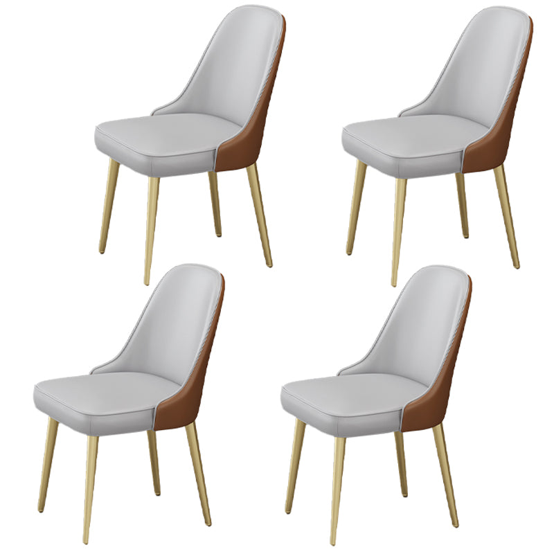 Nordic Metal Dining Room Armless Chairs Upholstered Linen Fabric Chairs for Restaurant Gray Coffee 4 Piece Set Clearhalo ' kitchen&dining_furn' 'Dining Chairs' 'Dining Tables & Seating' 'dining_chair' 'furn' 'furn_dining_chair' 'Furniture' 'furniture_dining_chair' 'Kitchen & Dining Furniture' 'kitchen' 3998866