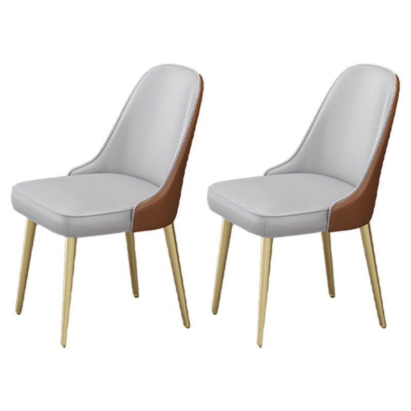 Nordic Metal Dining Room Armless Chairs Upholstered Linen Fabric Chairs for Restaurant Gray Coffee 2 Piece Set Clearhalo ' kitchen&dining_furn' 'Dining Chairs' 'Dining Tables & Seating' 'dining_chair' 'furn' 'furn_dining_chair' 'Furniture' 'furniture_dining_chair' 'Kitchen & Dining Furniture' 'kitchen' 3998869