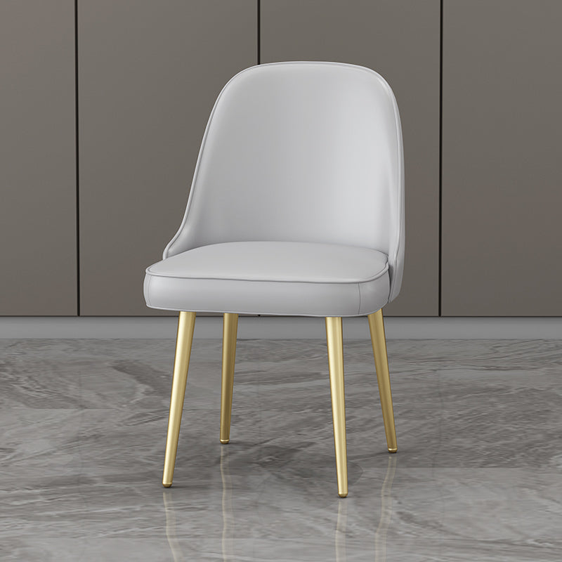 Nordic Metal Dining Room Armless Chairs Upholstered Linen Fabric Chairs for Restaurant Grey 1 Piece Clearhalo ' kitchen&dining_furn' 'Dining Chairs' 'Dining Tables & Seating' 'dining_chair' 'furn' 'furn_dining_chair' 'Furniture' 'furniture_dining_chair' 'Kitchen & Dining Furniture' 'kitchen' 3998873