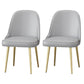 Nordic Metal Dining Room Armless Chairs Upholstered Linen Fabric Chairs for Restaurant Grey 2 Piece Set Clearhalo ' kitchen&dining_furn' 'Dining Chairs' 'Dining Tables & Seating' 'dining_chair' 'furn' 'furn_dining_chair' 'Furniture' 'furniture_dining_chair' 'Kitchen & Dining Furniture' 'kitchen' 3998875