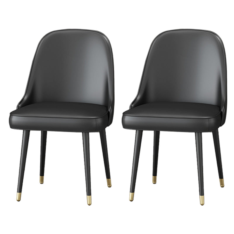 Nordic Metal Dining Room Armless Chairs Upholstered Linen Fabric Chairs for Restaurant Black 2 Piece Set Clearhalo ' kitchen&dining_furn' 'Dining Chairs' 'Dining Tables & Seating' 'dining_chair' 'furn' 'furn_dining_chair' 'Furniture' 'furniture_dining_chair' 'Kitchen & Dining Furniture' 'kitchen' 3998884