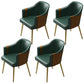 Nordic Metal Dining Room Arm Chairs Leather Dining Side Chair for Restaurant Blackish Green 4 Piece Set Clearhalo ' kitchen&dining_furn' 'Dining Chairs' 'Dining Tables & Seating' 'dining_chair' 'furn' 'furn_dining_chair' 'Furniture' 'furniture_dining_chair' 'Kitchen & Dining Furniture' 'kitchen' 3998890