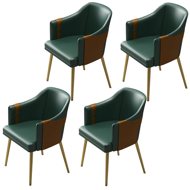Nordic Metal Dining Room Arm Chairs Leather Dining Side Chair for Restaurant Blackish Green 4 Piece Set Clearhalo ' kitchen&dining_furn' 'Dining Chairs' 'Dining Tables & Seating' 'dining_chair' 'furn' 'furn_dining_chair' 'Furniture' 'furniture_dining_chair' 'Kitchen & Dining Furniture' 'kitchen' 3998890
