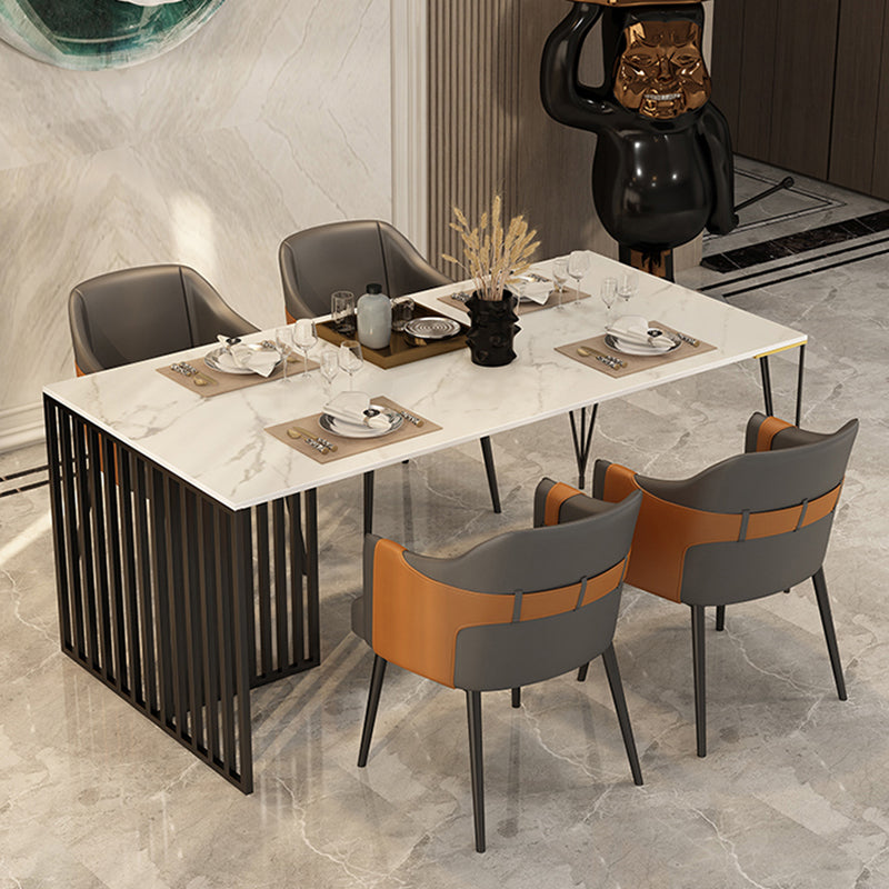 Nordic Metal Dining Room Arm Chairs Leather Dining Side Chair for Restaurant Clearhalo ' kitchen&dining_furn' 'Dining Chairs' 'Dining Tables & Seating' 'dining_chair' 'furn' 'furn_dining_chair' 'Furniture' 'furniture_dining_chair' 'Kitchen & Dining Furniture' 'kitchen' 3998891