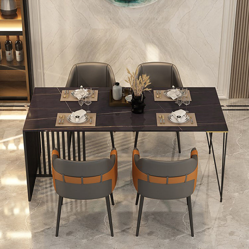 Nordic Metal Dining Room Arm Chairs Leather Dining Side Chair for Restaurant Clearhalo ' kitchen&dining_furn' 'Dining Chairs' 'Dining Tables & Seating' 'dining_chair' 'furn' 'furn_dining_chair' 'Furniture' 'furniture_dining_chair' 'Kitchen & Dining Furniture' 'kitchen' 3998896