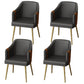 Nordic Metal Dining Room Arm Chairs Leather Dining Side Chair for Restaurant Dark Gray 4 Piece Set Clearhalo ' kitchen&dining_furn' 'Dining Chairs' 'Dining Tables & Seating' 'dining_chair' 'furn' 'furn_dining_chair' 'Furniture' 'furniture_dining_chair' 'Kitchen & Dining Furniture' 'kitchen' 3998902