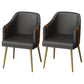 Nordic Metal Dining Room Arm Chairs Leather Dining Side Chair for Restaurant Dark Gray 2 Piece Set Clearhalo ' kitchen&dining_furn' 'Dining Chairs' 'Dining Tables & Seating' 'dining_chair' 'furn' 'furn_dining_chair' 'Furniture' 'furniture_dining_chair' 'Kitchen & Dining Furniture' 'kitchen' 3998905