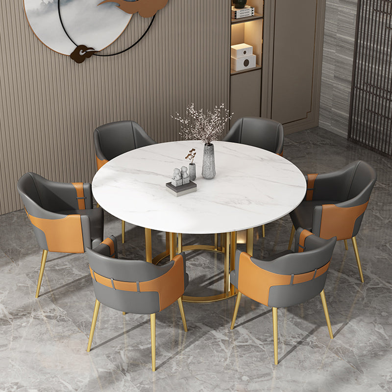 Nordic Metal Dining Room Arm Chairs Leather Dining Side Chair for Restaurant Clearhalo ' kitchen&dining_furn' 'Dining Chairs' 'Dining Tables & Seating' 'dining_chair' 'furn' 'furn_dining_chair' 'Furniture' 'furniture_dining_chair' 'Kitchen & Dining Furniture' 'kitchen' 3998906