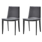 Contemporary Design Leather Chair Set Solid Back Side Dining Chairs (Set of 2) Grey Clearhalo ' kitchen&dining_furn' 'Dining Chairs' 'Dining Tables & Seating' 'dining_chair' 'furn' 'furn_dining_chair' 'Furniture' 'furniture_dining_chair' 'Kitchen & Dining Furniture' 'kitchen' 3998920