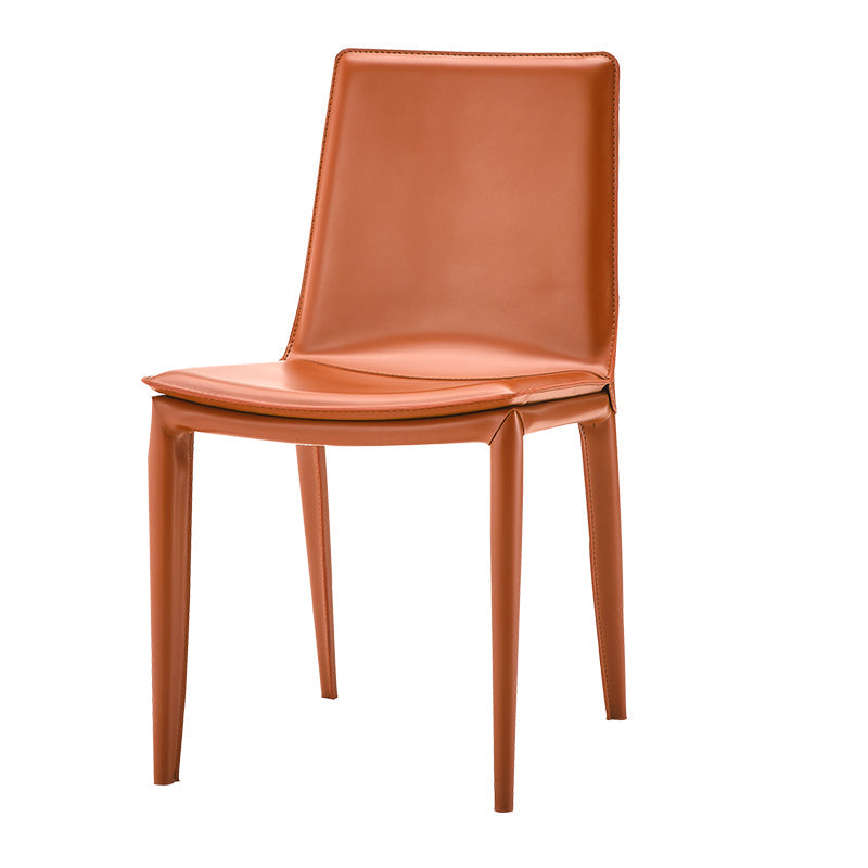 Contemporary Design Leather Chair Set Solid Back Side Dining Chairs (Set of 2) Clearhalo ' kitchen&dining_furn' 'Dining Chairs' 'Dining Tables & Seating' 'dining_chair' 'furn' 'furn_dining_chair' 'Furniture' 'furniture_dining_chair' 'Kitchen & Dining Furniture' 'kitchen' 3998922