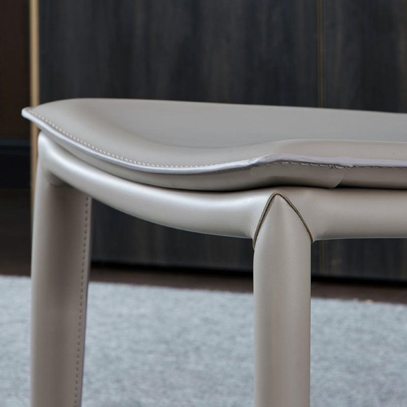 Contemporary Design Leather Chair Set Solid Back Side Dining Chairs (Set of 2) Clearhalo ' kitchen&dining_furn' 'Dining Chairs' 'Dining Tables & Seating' 'dining_chair' 'furn' 'furn_dining_chair' 'Furniture' 'furniture_dining_chair' 'Kitchen & Dining Furniture' 'kitchen' 3998925