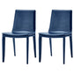 Contemporary Design Leather Chair Set Solid Back Side Dining Chairs (Set of 2) Royal Blue Clearhalo ' kitchen&dining_furn' 'Dining Chairs' 'Dining Tables & Seating' 'dining_chair' 'furn' 'furn_dining_chair' 'Furniture' 'furniture_dining_chair' 'Kitchen & Dining Furniture' 'kitchen' 3998926