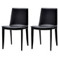 Contemporary Design Leather Chair Set Solid Back Side Dining Chairs (Set of 2) Black Clearhalo ' kitchen&dining_furn' 'Dining Chairs' 'Dining Tables & Seating' 'dining_chair' 'furn' 'furn_dining_chair' 'Furniture' 'furniture_dining_chair' 'Kitchen & Dining Furniture' 'kitchen' 3998929