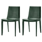 Contemporary Design Leather Chair Set Solid Back Side Dining Chairs (Set of 2) Blackish Green Clearhalo ' kitchen&dining_furn' 'Dining Chairs' 'Dining Tables & Seating' 'dining_chair' 'furn' 'furn_dining_chair' 'Furniture' 'furniture_dining_chair' 'Kitchen & Dining Furniture' 'kitchen' 3998931