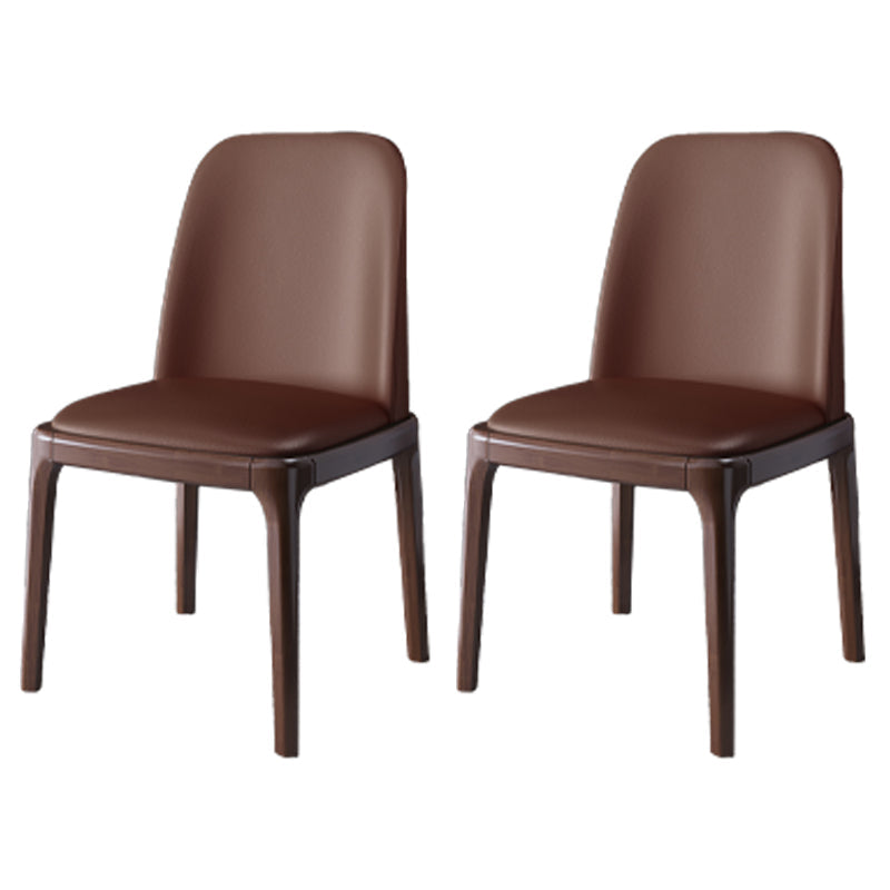 Scandinavian Rubberwood Chairs Set Solid Back Side Dining Chair (Set of 2) Gray Coffee Clearhalo ' kitchen&dining_furn' 'Dining Chairs' 'Dining Tables & Seating' 'dining_chair' 'furn' 'furn_dining_chair' 'Furniture' 'furniture_dining_chair' 'Kitchen & Dining Furniture' 'kitchen' 3998937